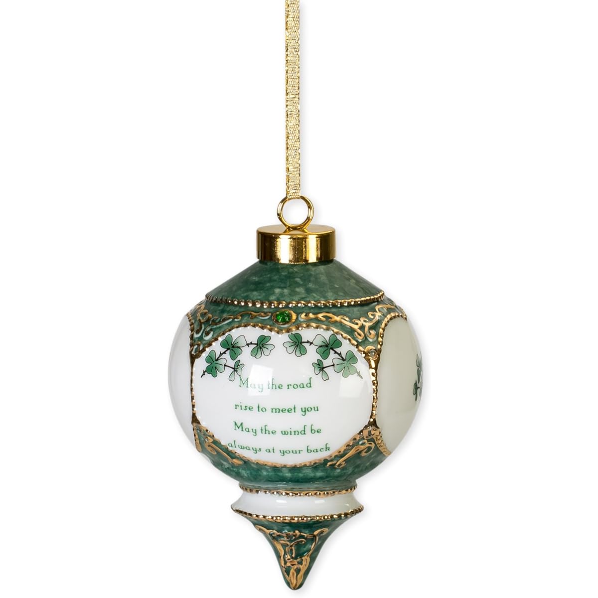 Victorian 4.5 in. Ball Christmas Ornaments 3 x 5 Green X404I