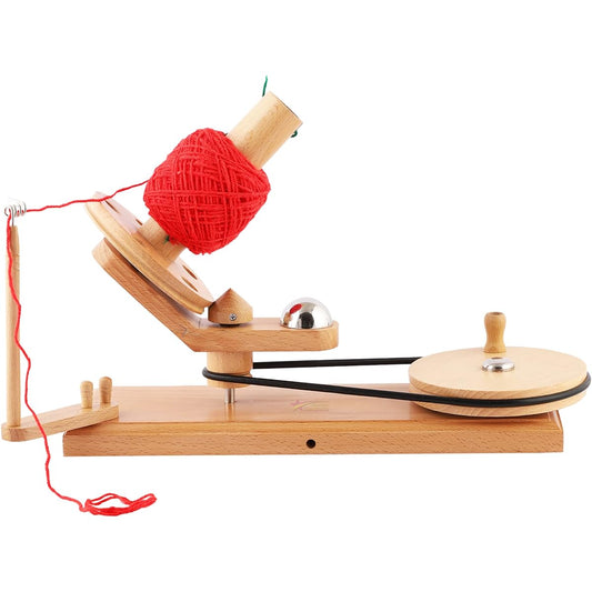 Bhartiya Handicrafts Handmade Wooden Yarn Ball Winder, Heavy Duty Large Premium Knit Crochet Wool Ball Winder, Center Pull Speedy Hand Operated Ball Winder.