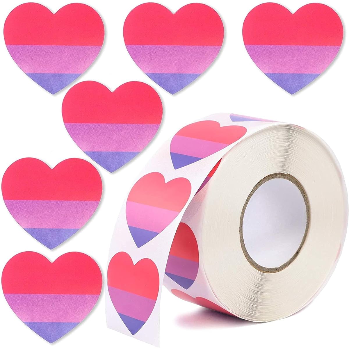 Blue Panda Bisexual Pride Adhesive Sticker Roll (1.5 inch 1000 pack)