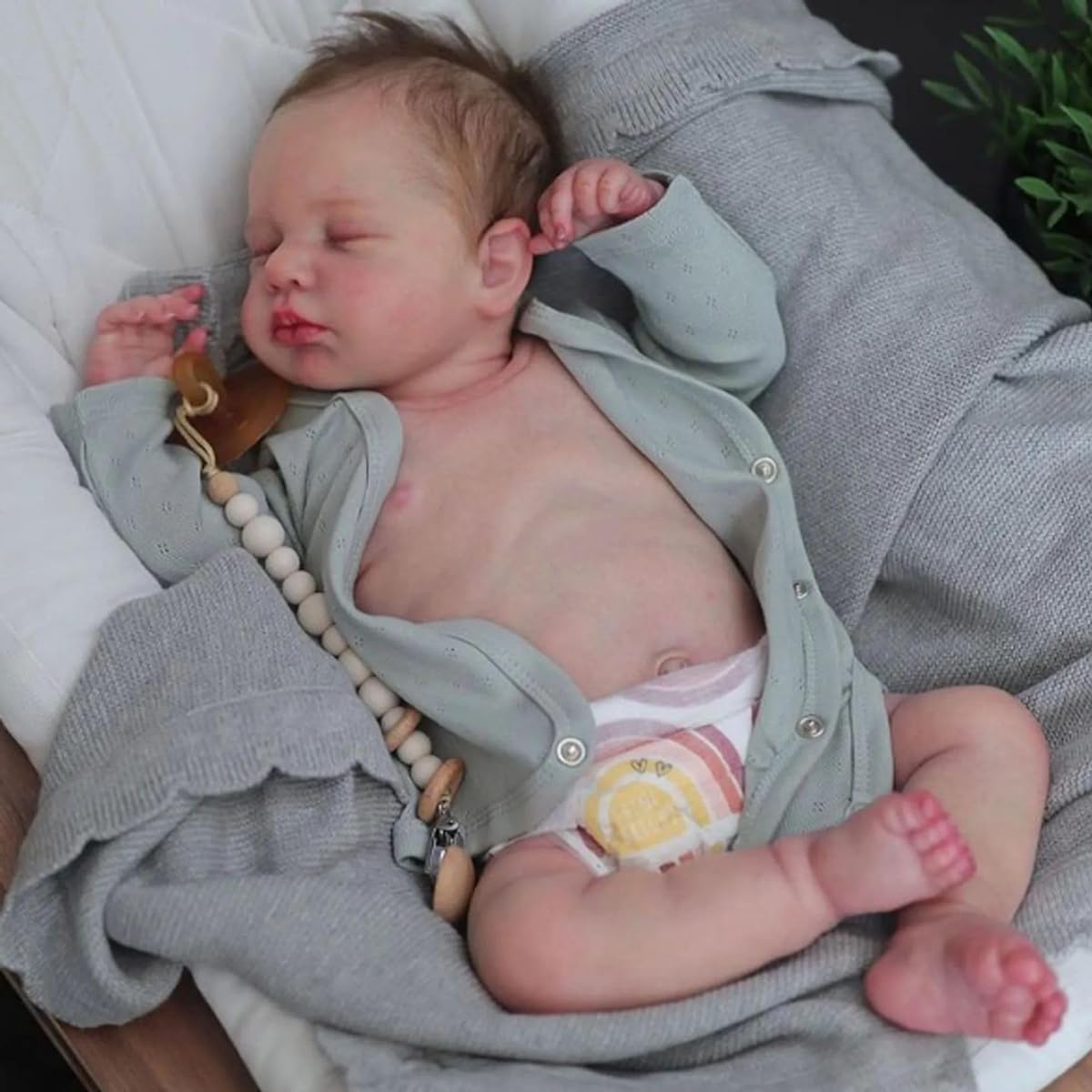 morytrade reborn doll 50cm realistic hair sleeping