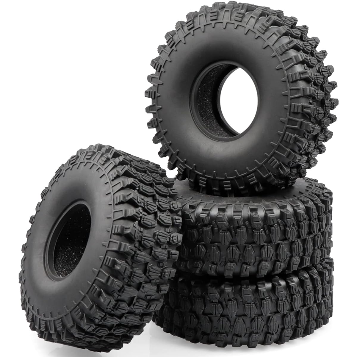 AIMROCK RC Crawler Tires 4.7" Outer Diameter 1.9" Beadlock Wheel Rim for SCX10 90047 SCX10 III AXI03007 Set of 4