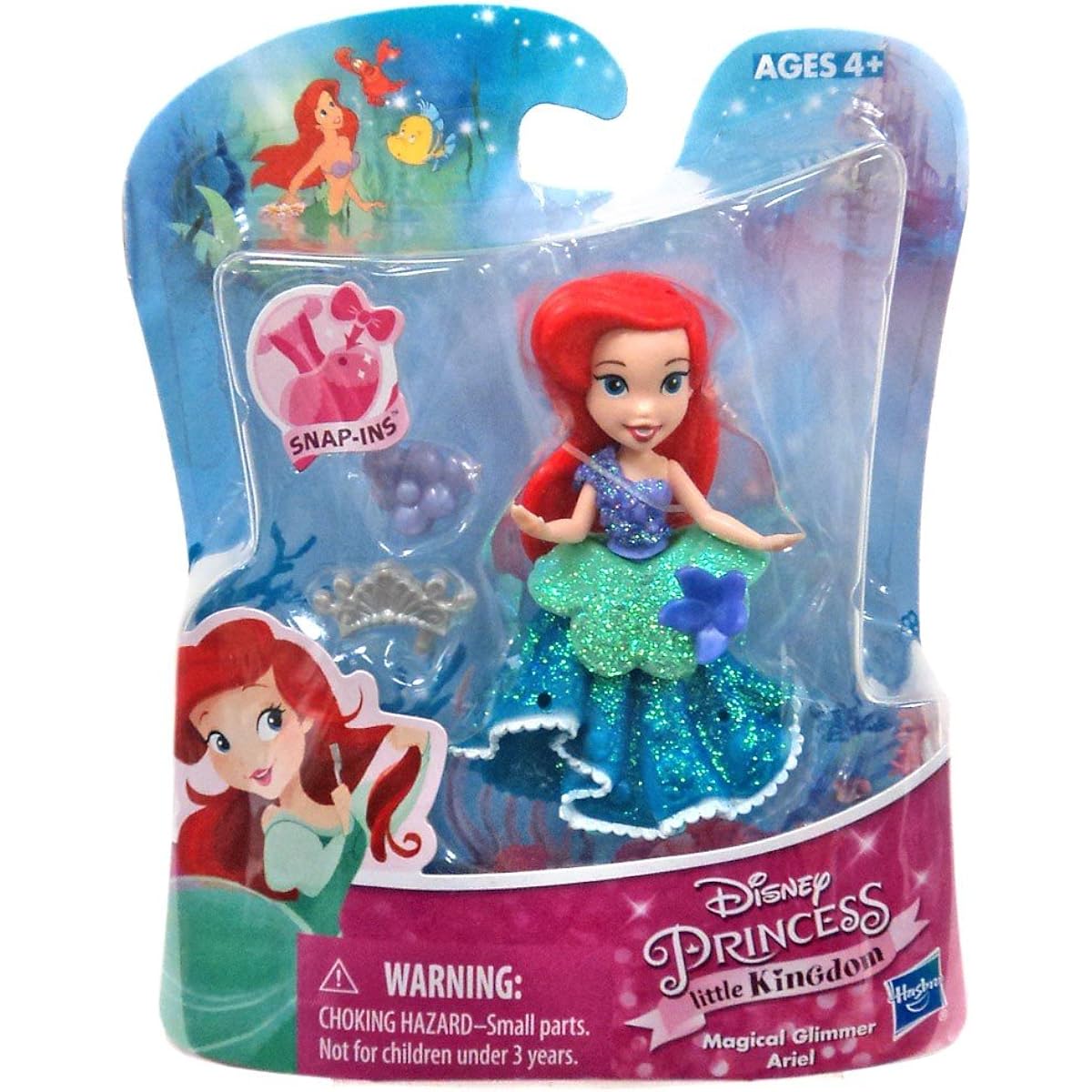 Disney Princess Little Kingdom Magical Glimmer Ariel with Snap-Ins