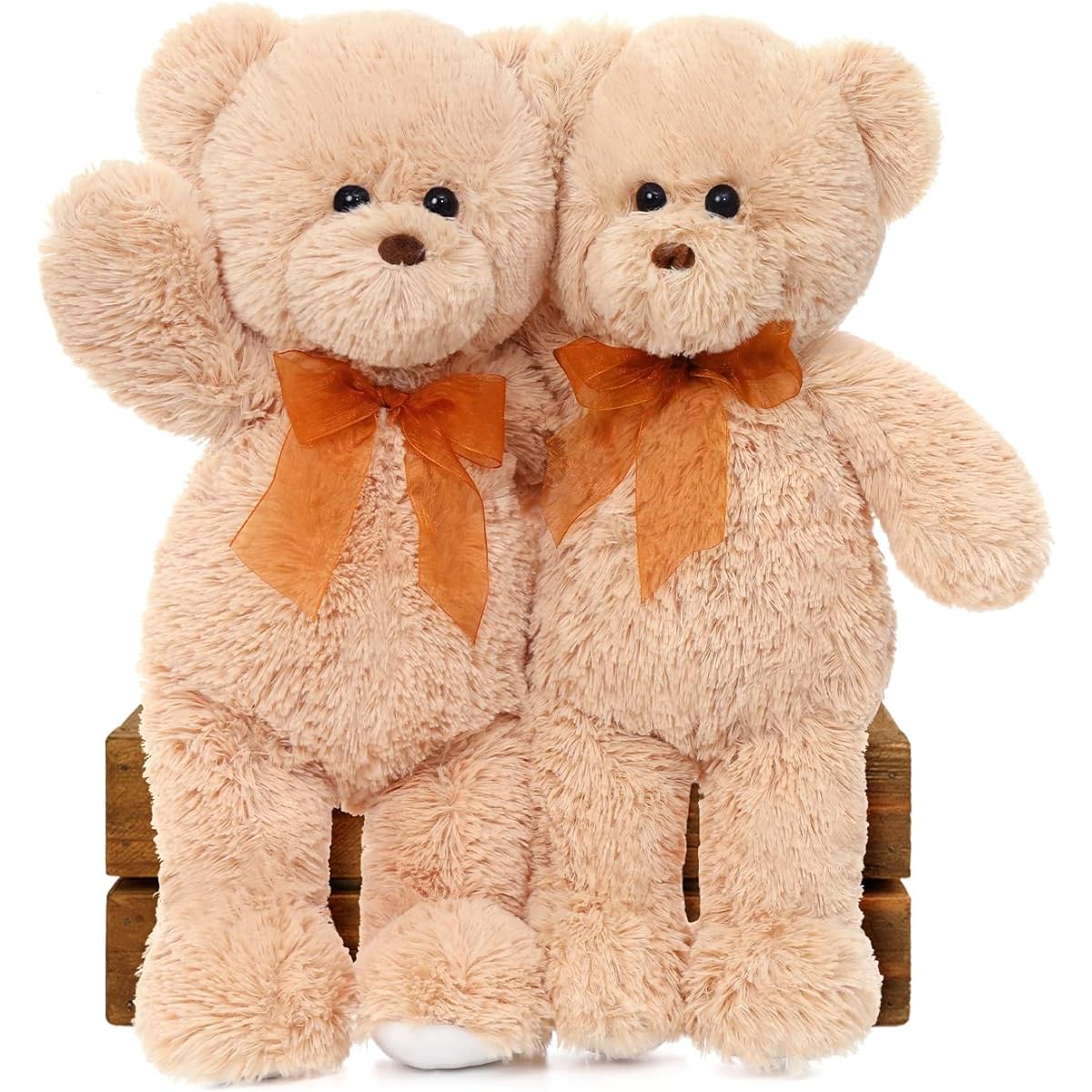 MaoGoLan Teddy Bear Stuffed Animals 2 Pack Brown Stuffed Animals Baby Shower Boys Girls 18 Inch Stuffed Bear Christmas Birthday Gift