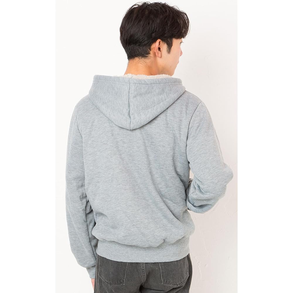 [Y's factory] Back Boa Sweatshirt Sweatshirt Hoodie Men's Long Sleeve Room Wear Plain Tops Loungewear Loose