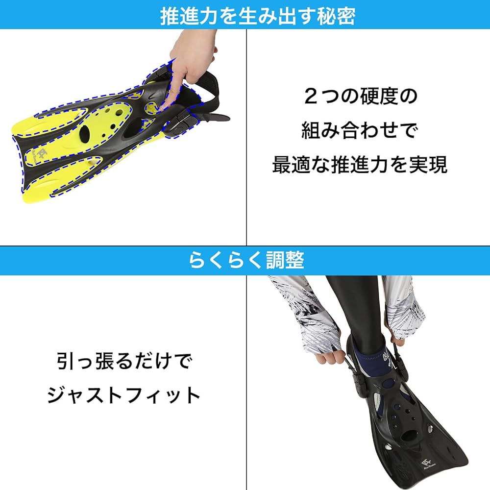 REEF TOURER Snorkeling Snorkel Fin Strap Fin Flipper Lightest Compact RF0106