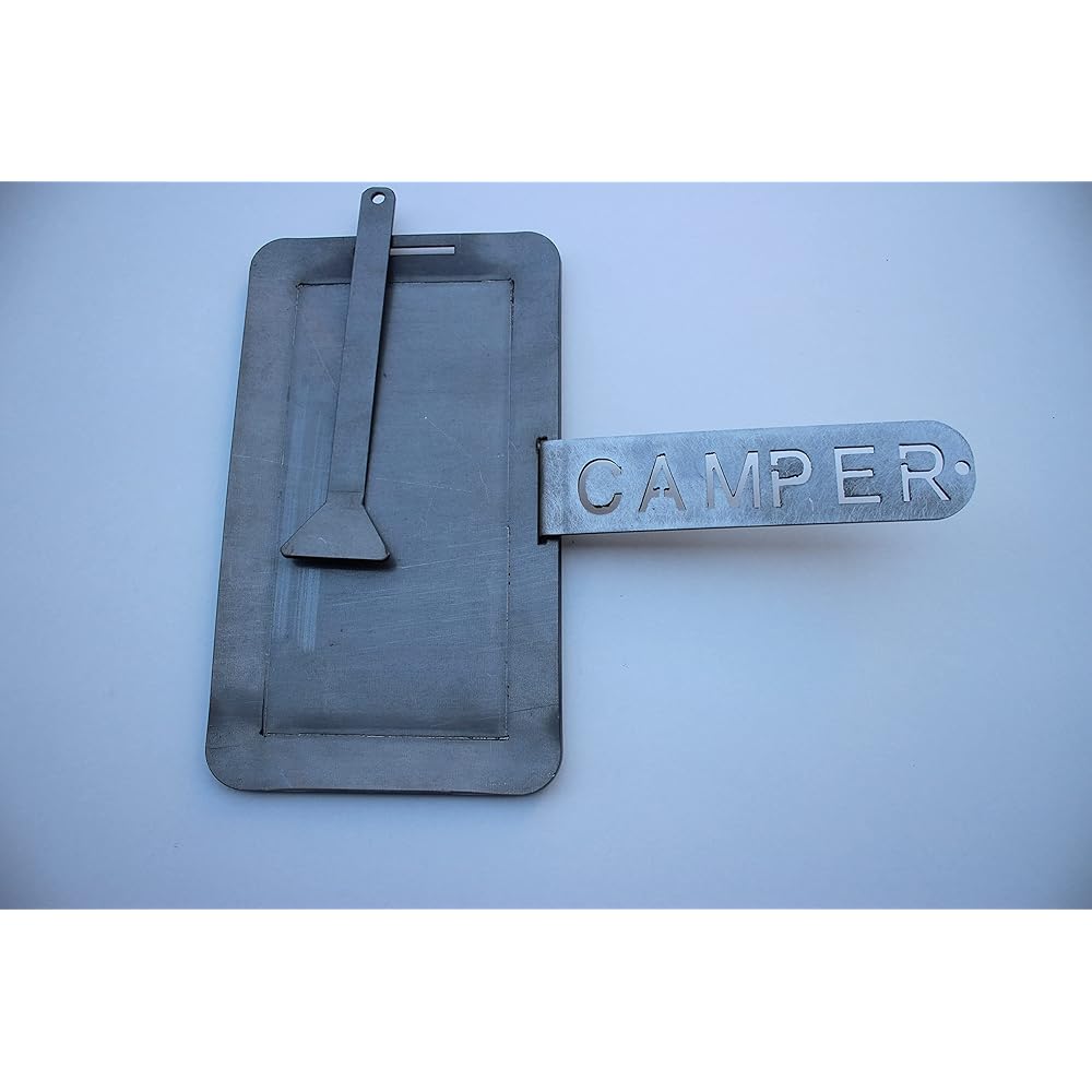 CAMPER Solo Teppanyaki Barbecue Mini Camping Teppanyaki Yakiniku Single Burner Extra Thick Iron Plate Thickness Made in Japan [Made by Iron Works] Iron Plate and Bars Included