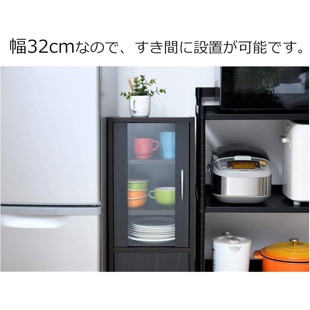 [Yamazen] Cupboard (Slim) Width 32 cm (Mini) Height 80 x Depth 29 cm (Doors can be replaced left and right/Shelf height adjustable) Living alone Assembly product White CCB-8030(WH)