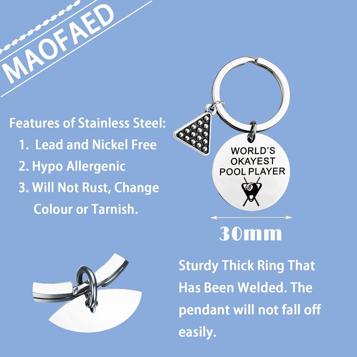 MAOFAED Pool Player Gift Pool Table Gift Cue Sports Gift World's Best Pool Player Men Father Boyfriend Billiard Gift