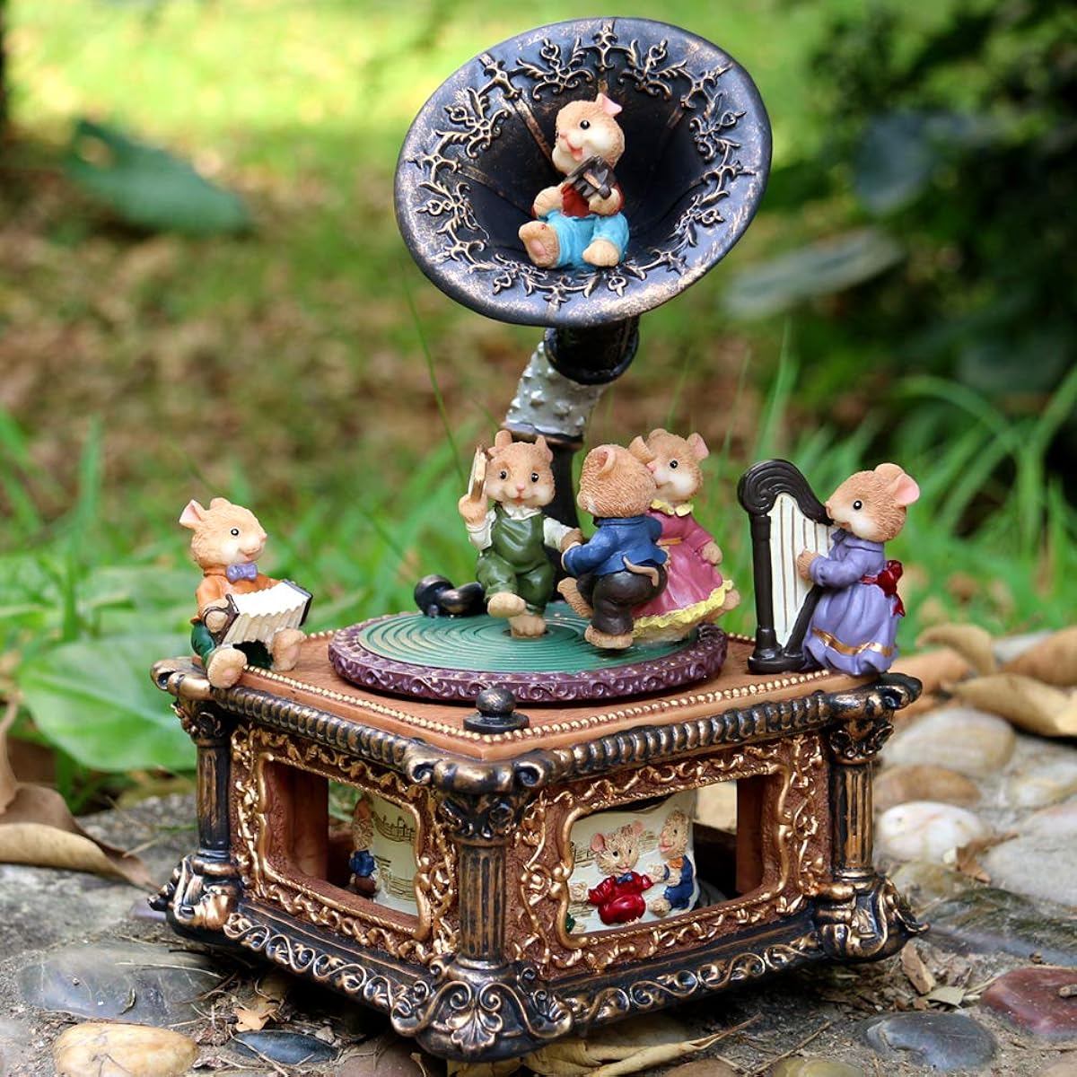 LOVE FOR YOU Music Box for Women Girls Mechanical Classic Turntable Music Box Birthday Gift for Kids Mouse Gramophone Home Decoration Valentine Gift (Lullaby, Classic)