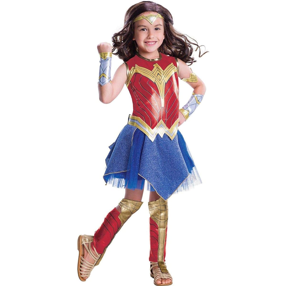 Rubies Costume Girls' Justice League Wonder Woman Deluxe Costume, Medium, Red, 640067_M