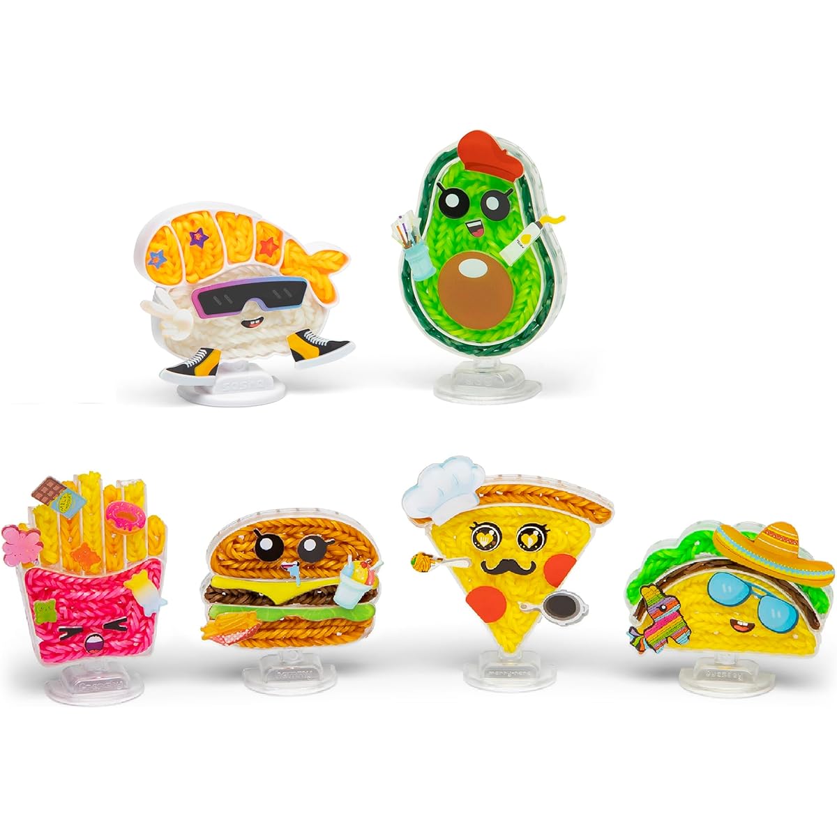 Rainbow Loom: Loomies Food Figures 2 Pack Bundle: 4 Characters & 2 Character Kits - DIY Rubber Band Kit Create 6 Food-Themed Characters Ages 7+
