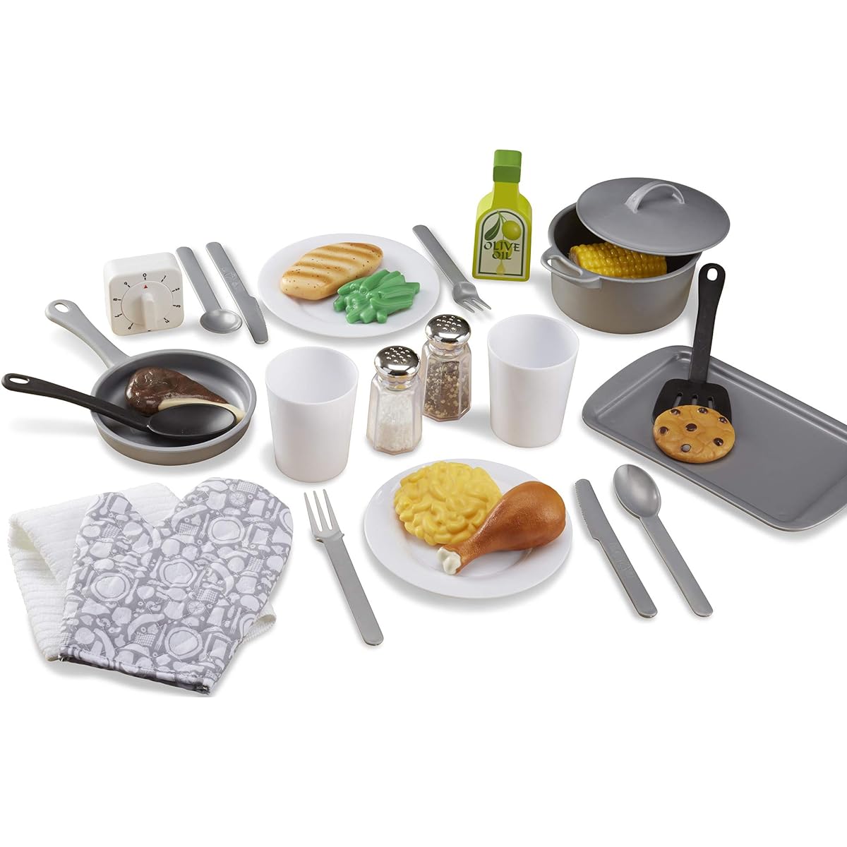 Melissa & Doug 22-Piece Reclaimed Kitchen Accessories Set - Utensils, Pots, Pans, and More
