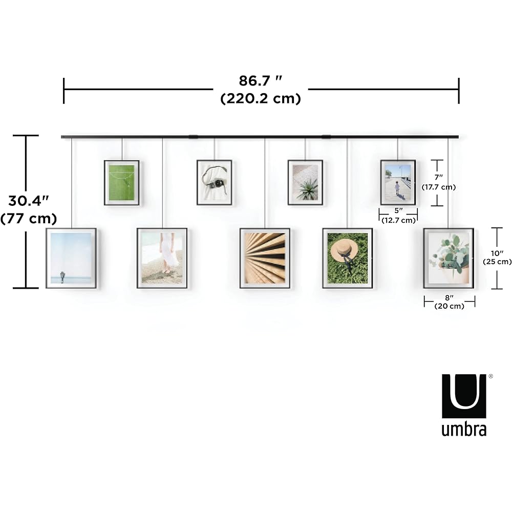 umbra Photo Frame Xzibit Multi Frame Set of 9 Six Cut 2L Version Wall Hanging Photo Frame Hanging Display Stylish Interior Stylish Gift Present Black