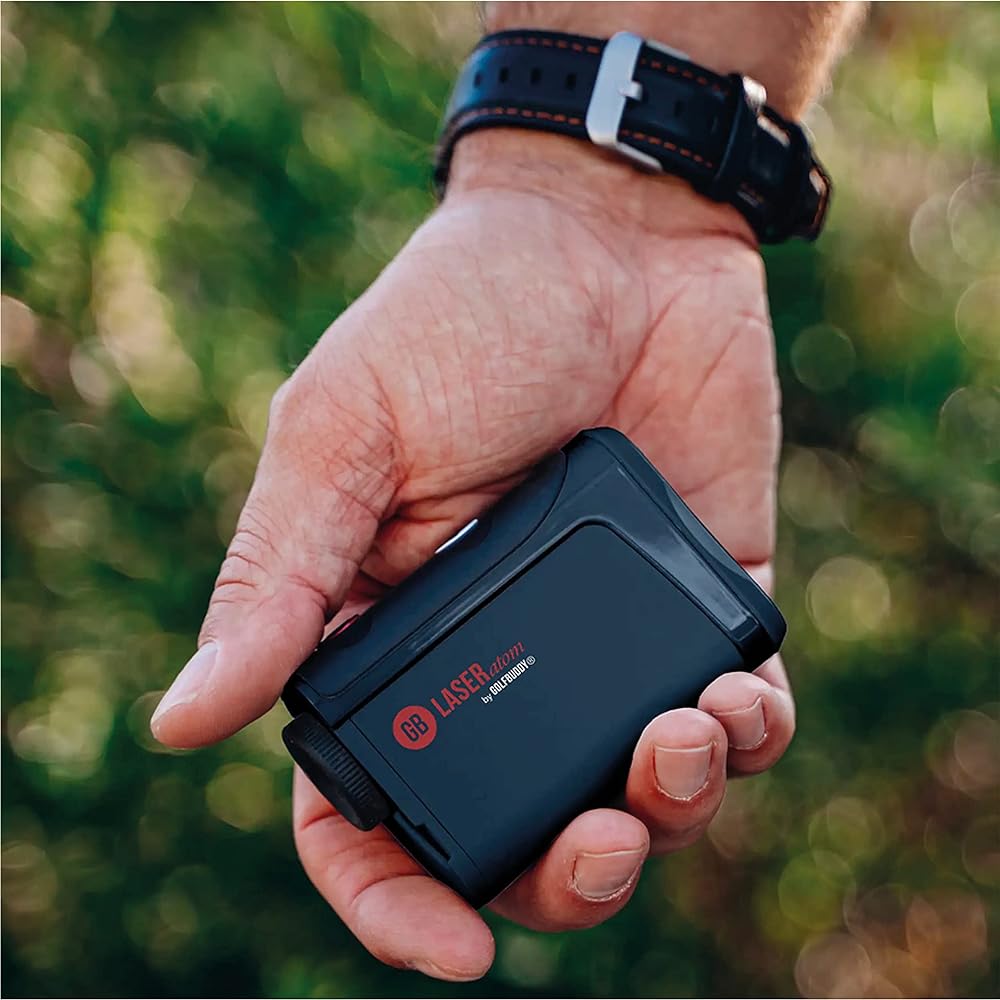 [Domestic official] GOLFBUDDY GB LASER atom Ultra-compact, ultra-lightweight golf laser distance meter 0.2 second measurement Rechargeable 6x optical telephoto Measuring range 2m~800m Pin mode Height difference correction function Waterproof function PU