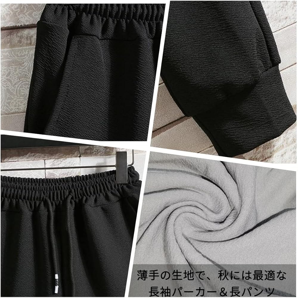 [EndoraDore] Men's Jersey, Top and Bottom Set, Parka Setup, Casual, Thin, Hooded, Shorts, Training, Sportswear, Summer Clothes, Autumn Clothes