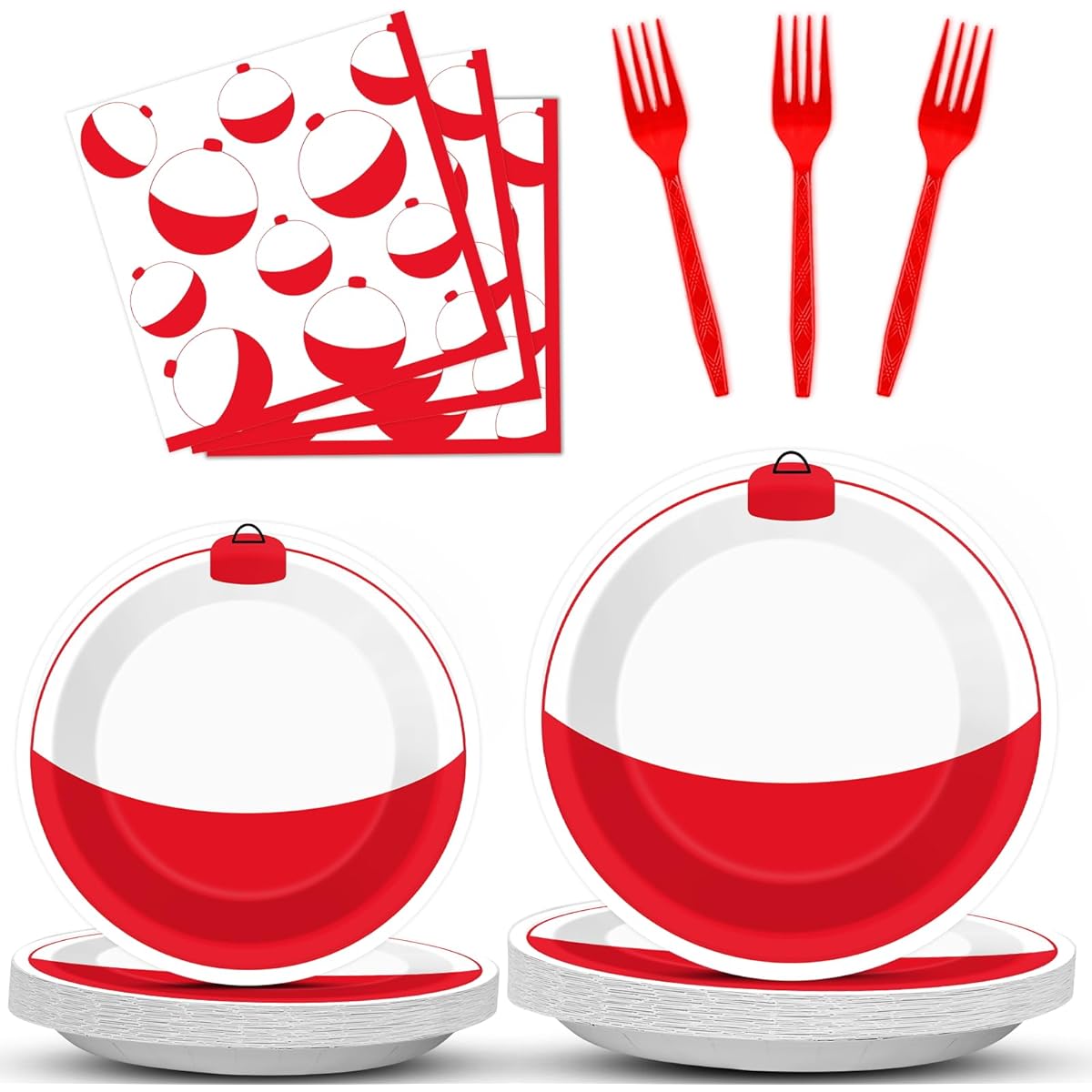 Gone Fishing Party Plates Napkins 96 Pieces Fishing Table Decoration Supplies Fishing Birthday Dessert Plates Forks for 24 People Fishing Disposable Party Favors