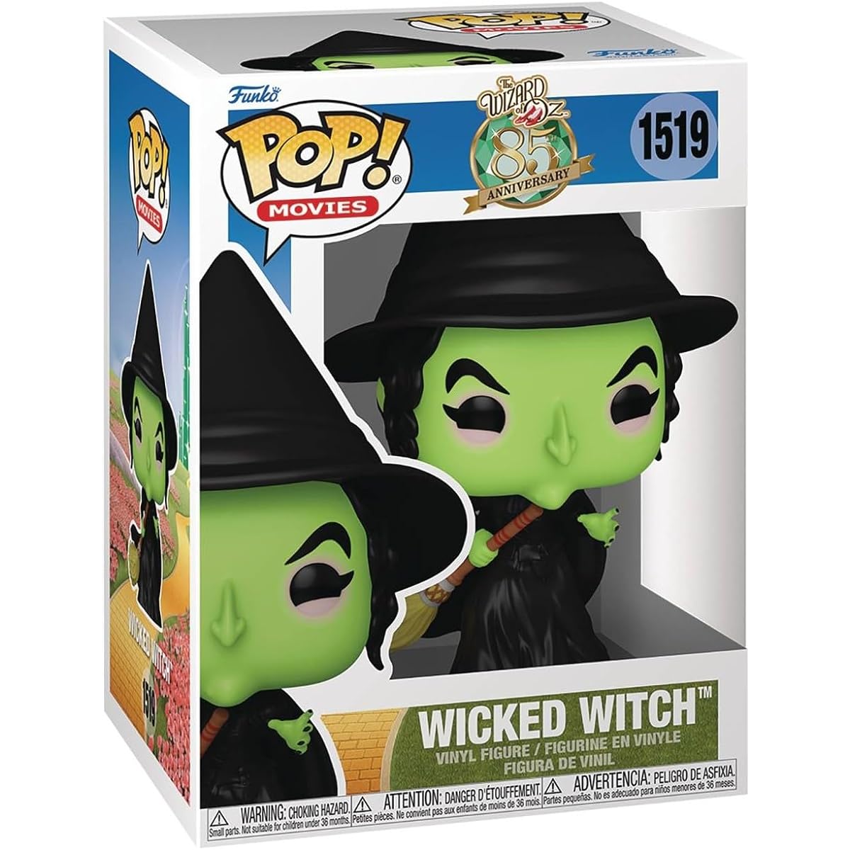 POP Movie: The Wizard of Oz 85th Anniversary - Wicked Witch Funko Vinyl Figure (with compatible box protector case), Multicolor, 9.5cm