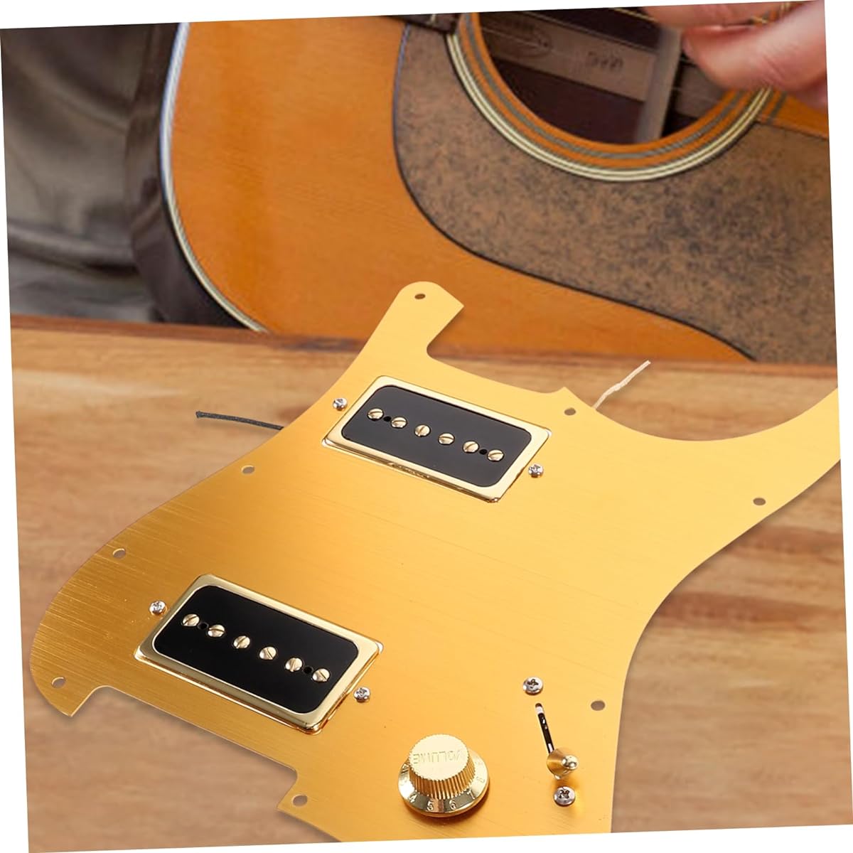 SWOOMEY Guitar Parts Guitar Parts Gold Pickguard Guitar Pickguard Gold Pickup Guitar Pickguard Dual Pickup Guard Plate Wiring Select