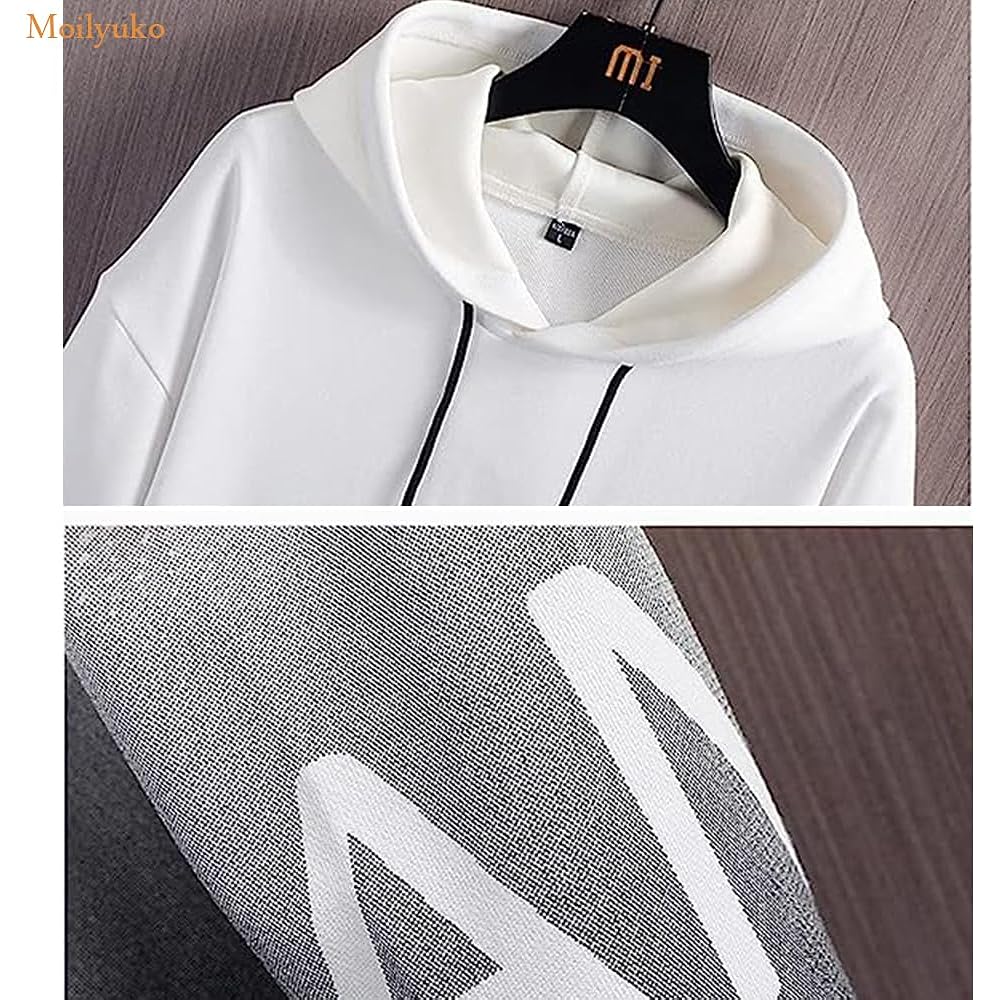 Moilyuko Men's Hoodie, Long Sleeve, Autumn Clothes, Loose, Gradient, Pullover, Hooded Sweatshirt, Stylish, Popular, Street Tops, Spring, Autumn, Winter Mo42