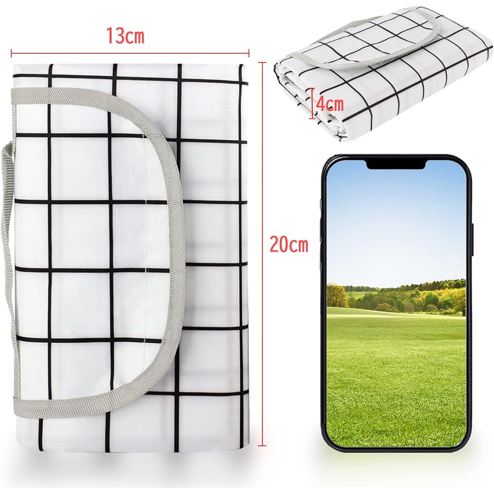 Leisure sheet, picnic sheet, camping mat, suitable for 3 to 6 people, bag type, 140x150cm, with handle, tent mat, leisure mat, picnic mat, foldable, large, stylish, easy to carry, waterproof, washable, cherry blossom viewing, excursions, sports days, out