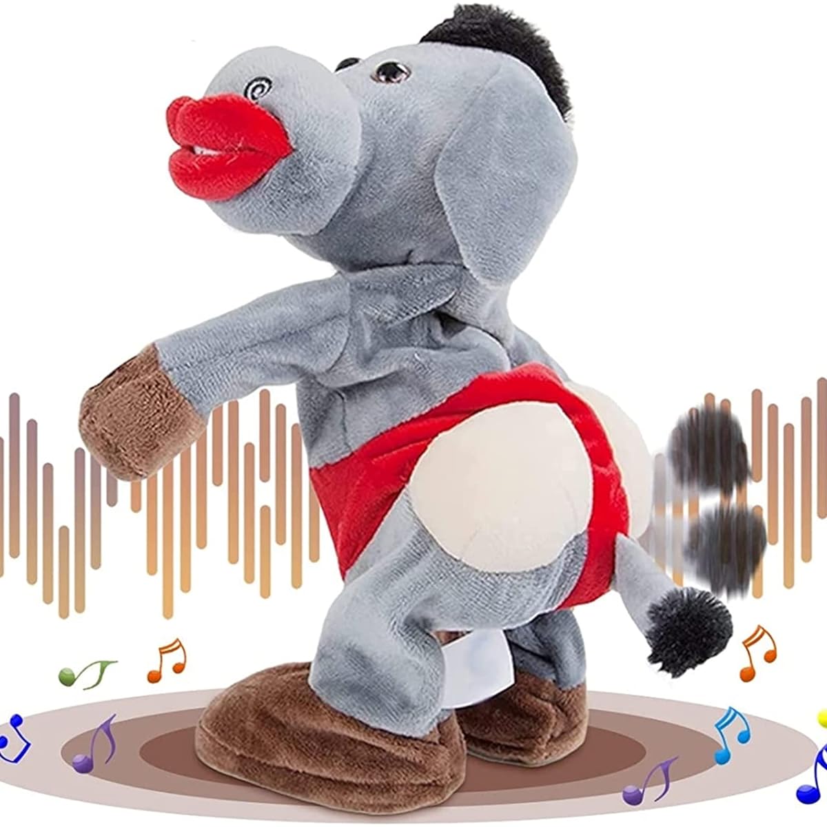 Emoin Dancing and Singing Donkey Toy, Rocking Donkey Stuffed Animal, Interactive Musical Toy, Electric Plush Toy, Birthday Gift for Mom, Adults, Men, Women