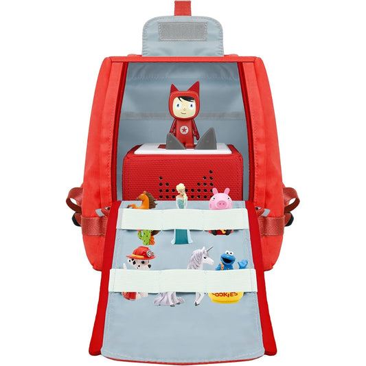 Annmore Tonies Character Bag Carrying Case for Toniebox Starter Set Holder for Tonies Figures and Headphones Transporter for Kids Audio Player Birthday Gift for Girls 4-8 Years Red