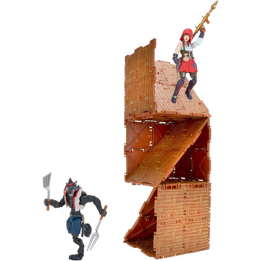 Fortnite Turbo Builder Set 2 Figure Pack – 4-Inch Fable and Dire Collectible Action Figures – 82 Building Materials, 2 Weapons, 3 Harvesting Tools – Collect Them All
