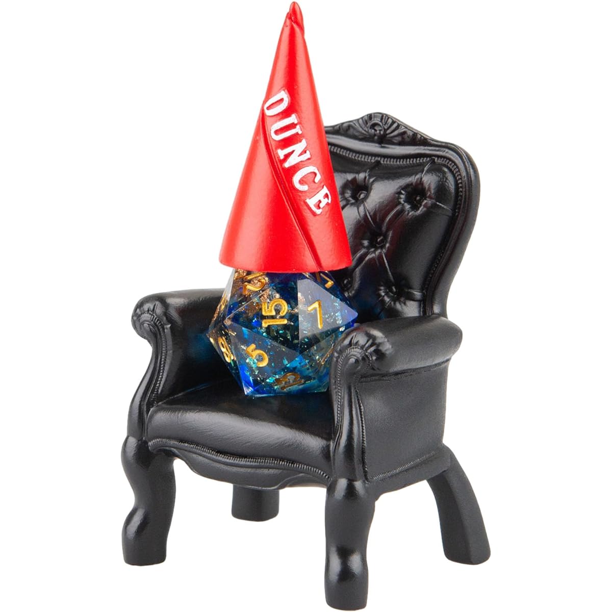 Cttasty Dice Jail, Time Out Chair and Dunce Hat, Accessories/Gift for Dungeons and Dragons, Punish Your Bad Dice in Our Chair of Shame