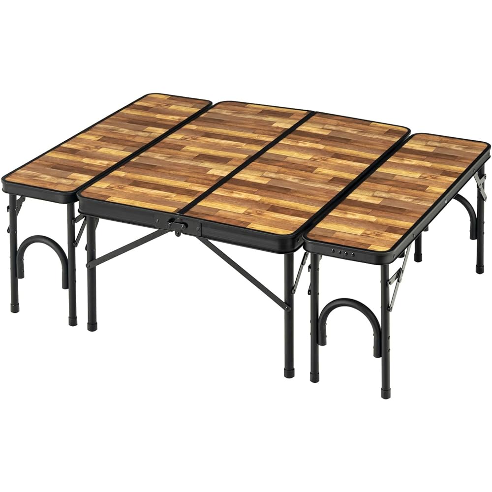 BUNDOK Table & Bench Set Wood Grain BD-230WB Aluminum Top Plywood Synthetic Resin Decorative Plywood
