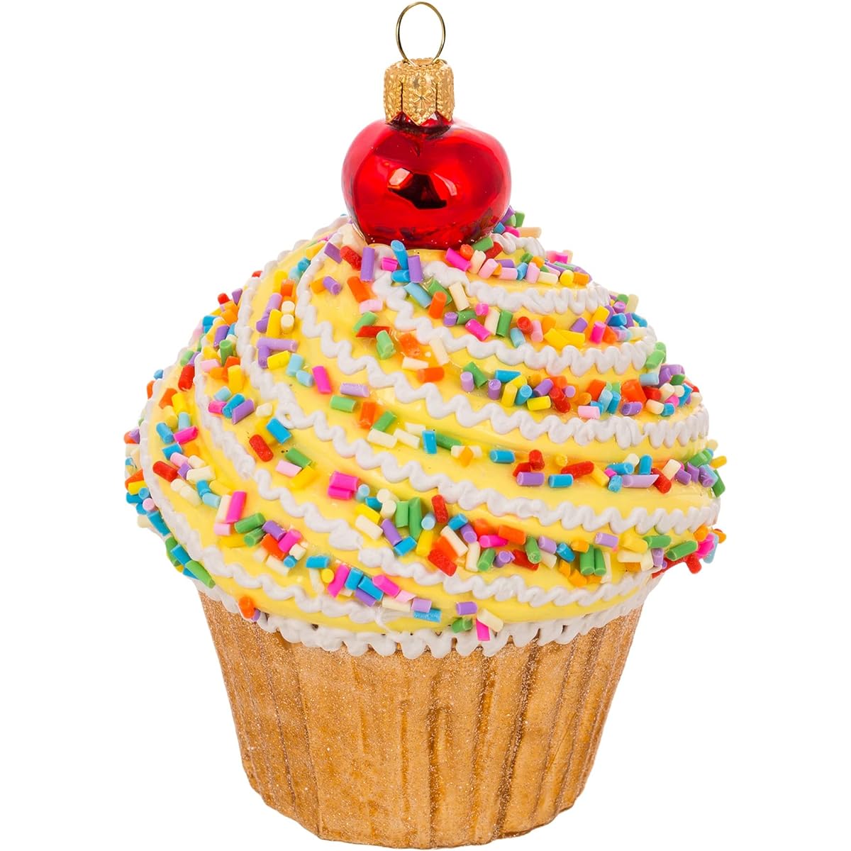 Miss Christmas 2018 Collection Cupcake with Cherry on Top 4.5" Blown Glass Christmas Tree Ornament