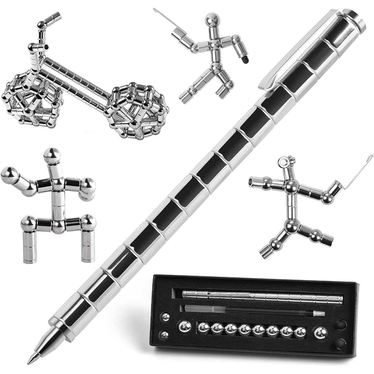 asuku Magnetic Sculpture Building Toys Building Blocks Relieve Pressure Fidget Gadgets Stress Relief Boredom ADHD Autism Office Home Decor Creative Magnetic Pen