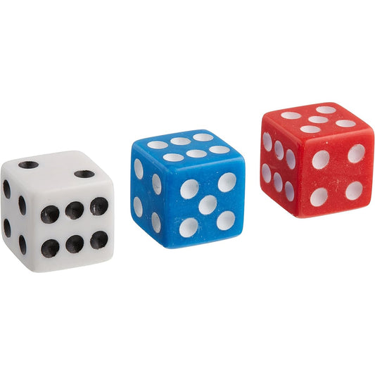48 Dice Dispenser Game Casino Accessories Bulk Pack, Red/White/Blue