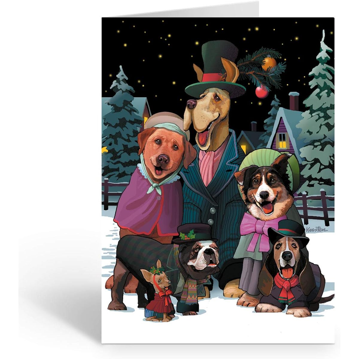 Stonehouse Collection | Dog Choir Holiday Cards - 24 Cards & 25 Envelopes | Dog Themed Boxed Christmas Cards | Made in the USA (Personalized)