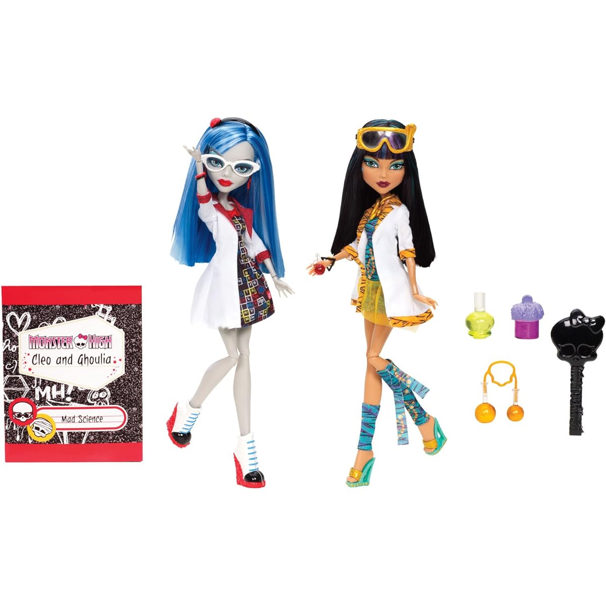 Monster High Cleo and Ghoulia's Mad Science Lab Set of 2 Mad Science Cleo De Nile & Ghoulia Yelps [Parallel Import]