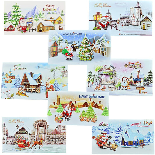 ANIAC Christmas Cards Set of 24 Holiday Greeting Cards with White Envelopes Christmas Gift Card Collection 8 Festival Character Designs