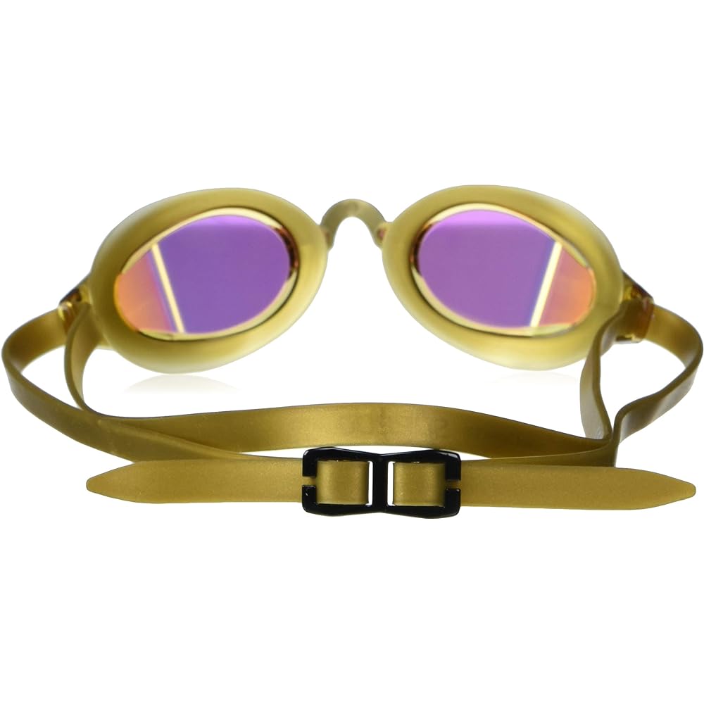 Speed Socket 2.0 Mirrored Swim Goggles, Curved, Anti-Glare, Anti-Fog with UV Protection-Gold-1SZ