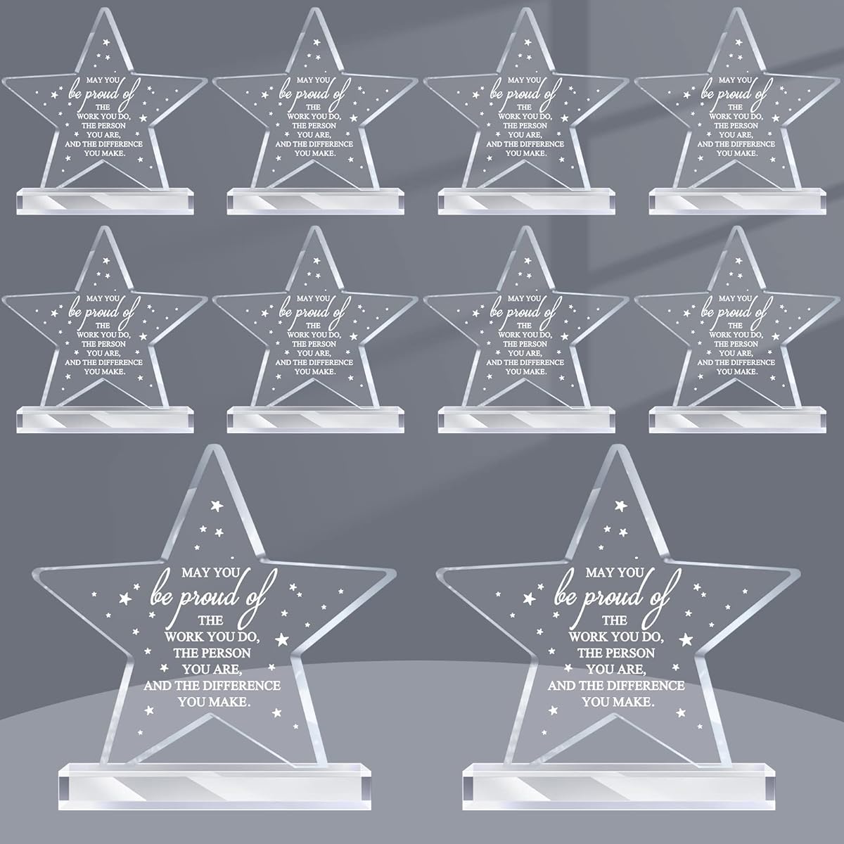 Employee Appreciation Awards for Coworkers, Acrylic Thank You Trophy May You Be Proud of The Work You Do Sign Prize for Adults Retirement Farewell Gifts for Women Men (Star)