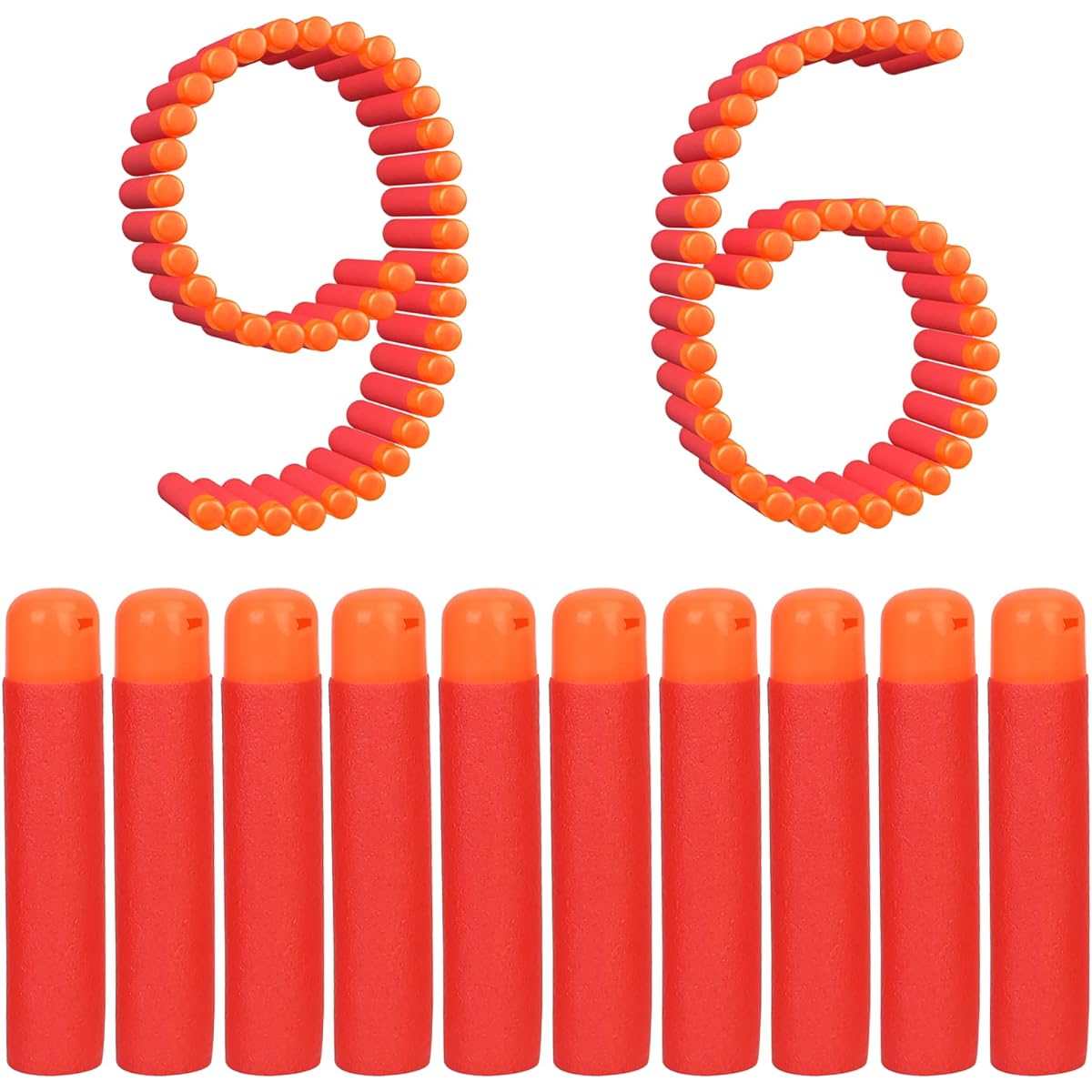 Iififun Mega Darts Refill Pack 96pcs Compatible with Nerf N-Strike Mega Series Blasters Red