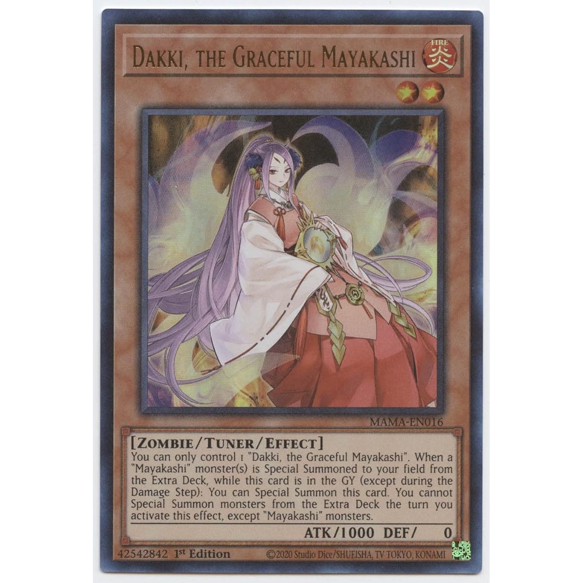Ducky, the Graceful Mayakashi - MAMA-EN016 - Ultra Rare - 1st Edition.