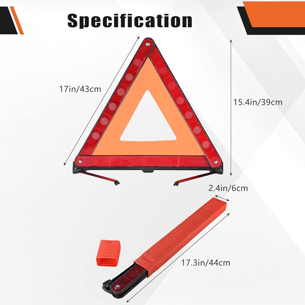 ATPEAM Triangle Warning Frame Triangle Emergency Warning Triangle Reflector Safety Triangle Kit Vehicle Emergency Triangle Car Road Reflective Kit Pack of 3