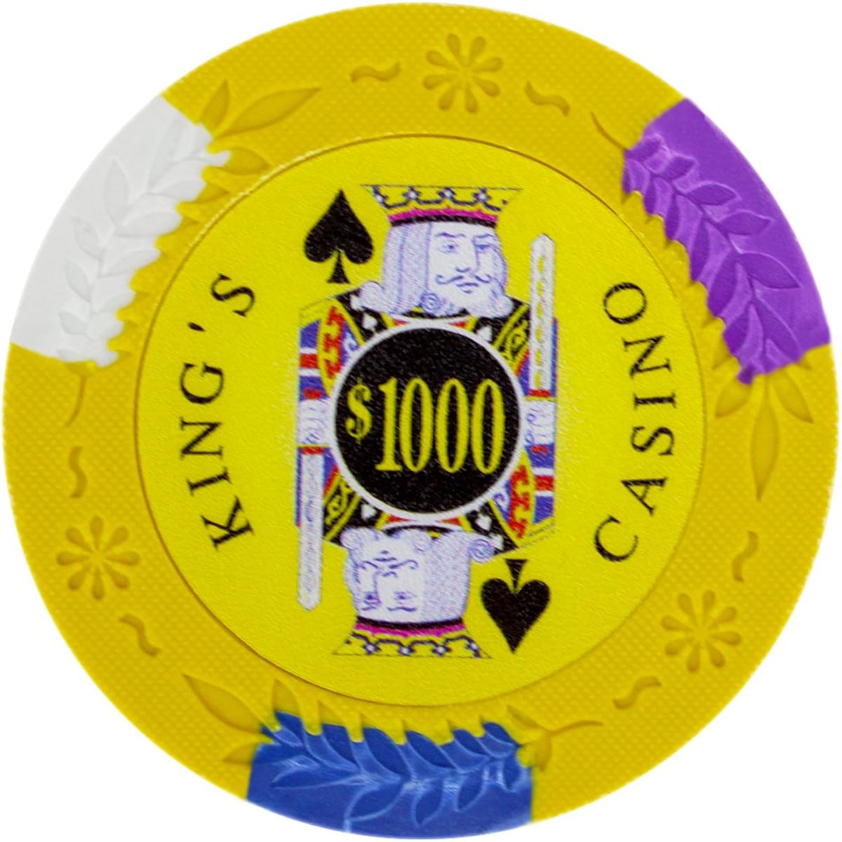 Brybelly King's Casino Premium Poker Chip 14-Gram Heavyweight Clay Composite - Pack of 50