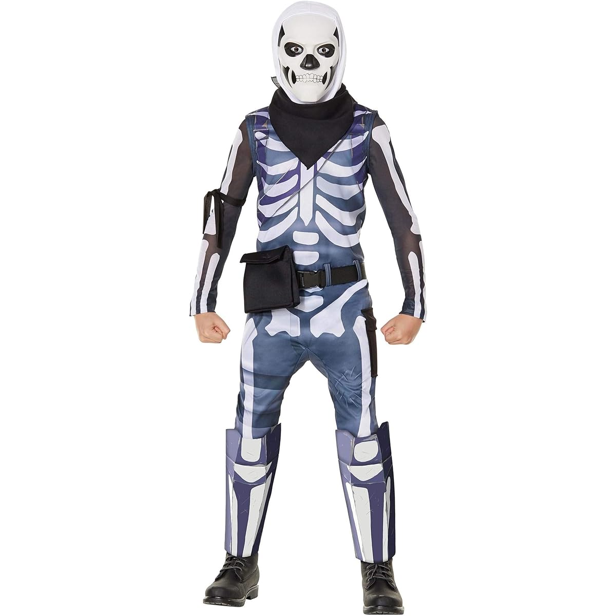 InSpirit Designs Licensed Fortnite Skull Trooper Youth Costume, Large, Black