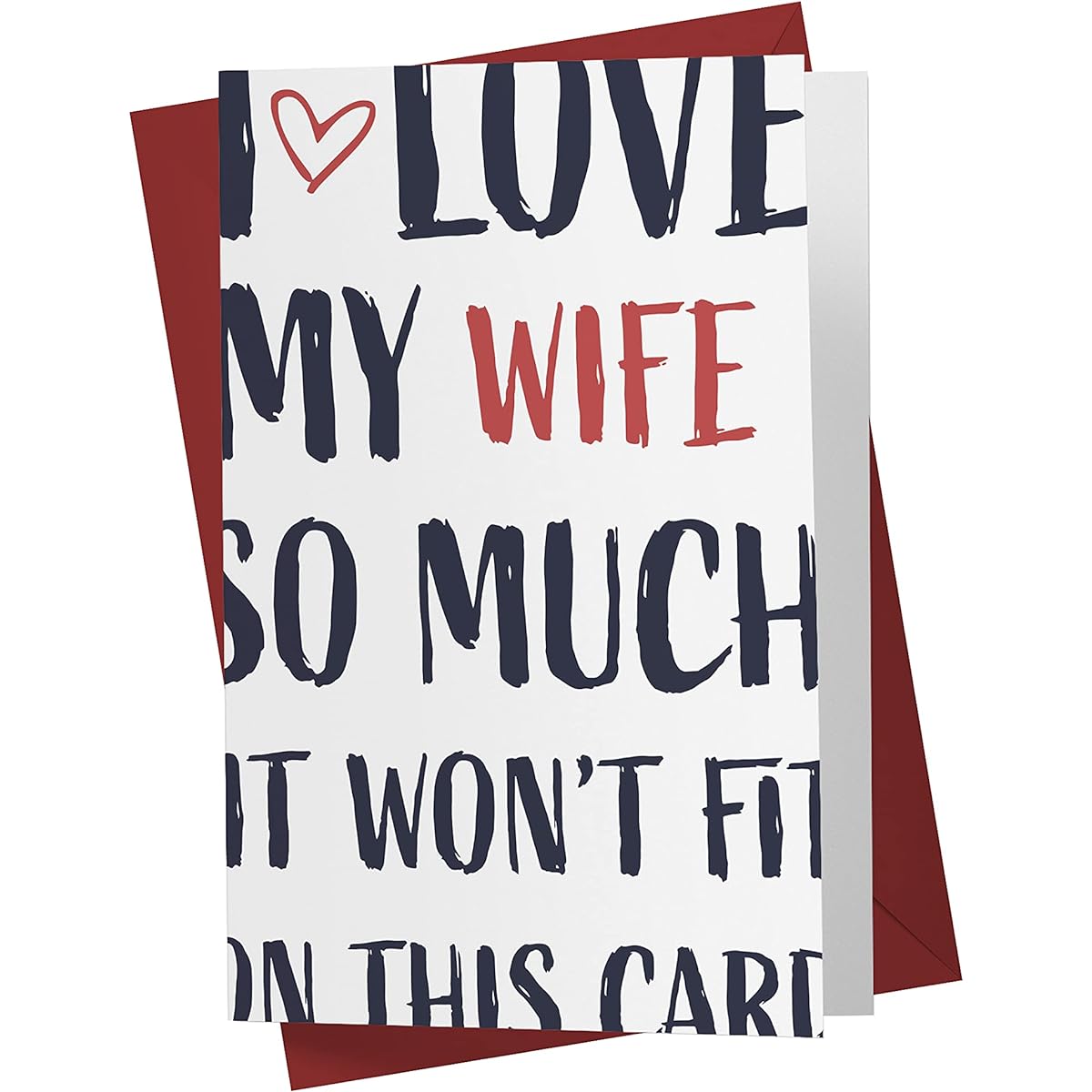 Karto Sweet and Funny Birthday Card for Wife, Large Size 5.5 x 8.5 Inch Greeting Card, Birthday Card for Wife, Birthday Card from Husband, Happy Birthday Wife Card This Much Wife