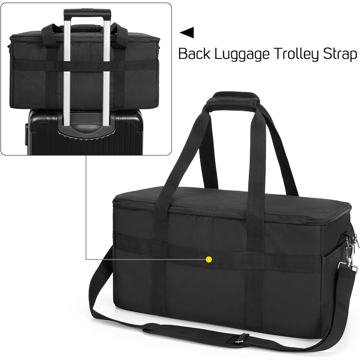 LoDrid Large Cable File Bag with Internal Padded Bottom and Removable Dividers DJ Bag for 15.6" Laptop DJ Gear Acoustic Instruments/Music Equipment Black