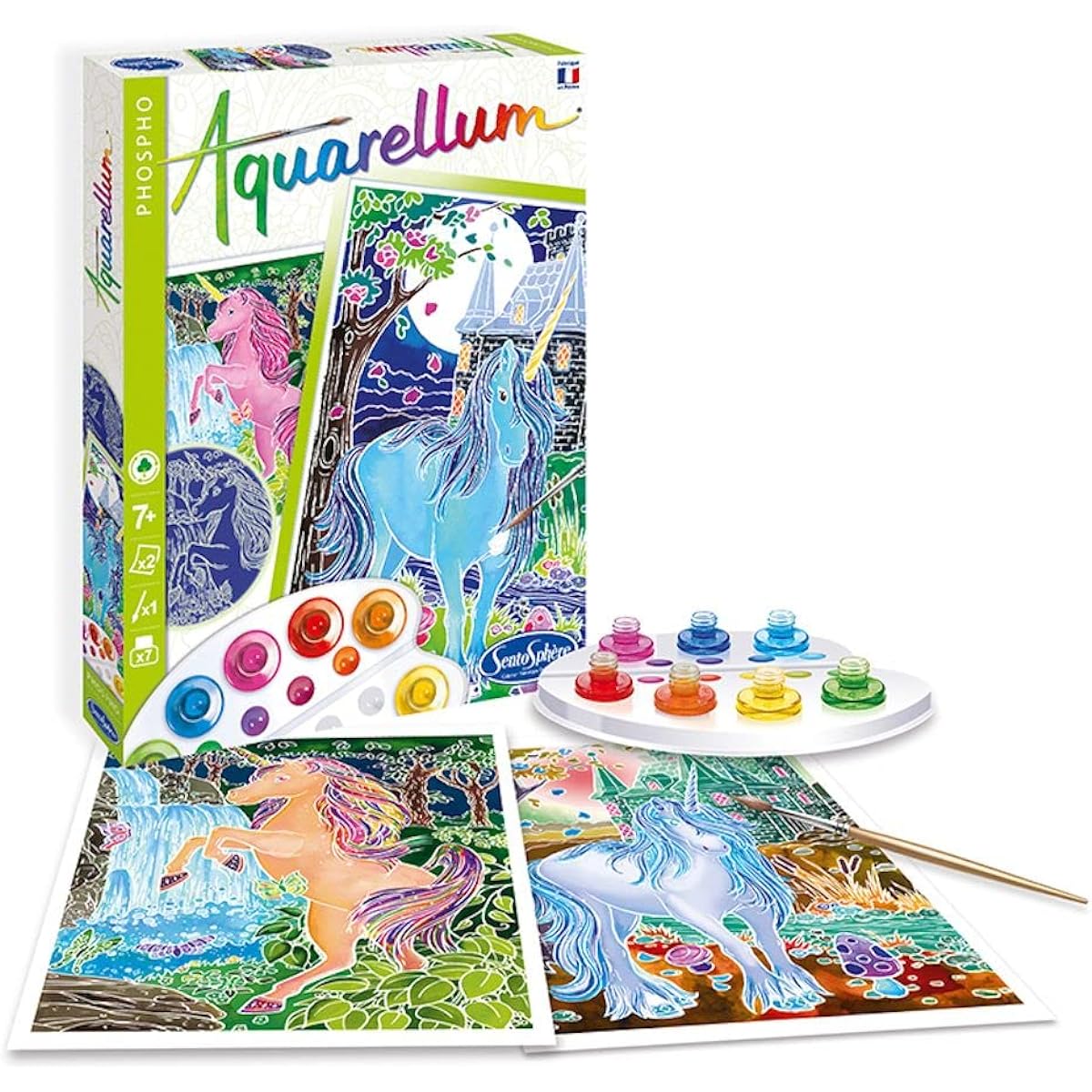 Sento Sphere SEN6412 Aquarum: Paint by Numbers, Glow in the Dark Unicorns Magic Canvas