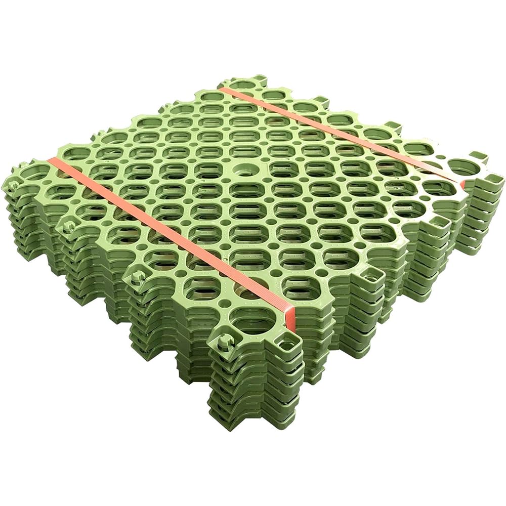 For bicycles and pedestrians, lawn protection material that is kind to people and lawns, set of 8 eco unit mats, 2 square meters, 8 fixing pins included