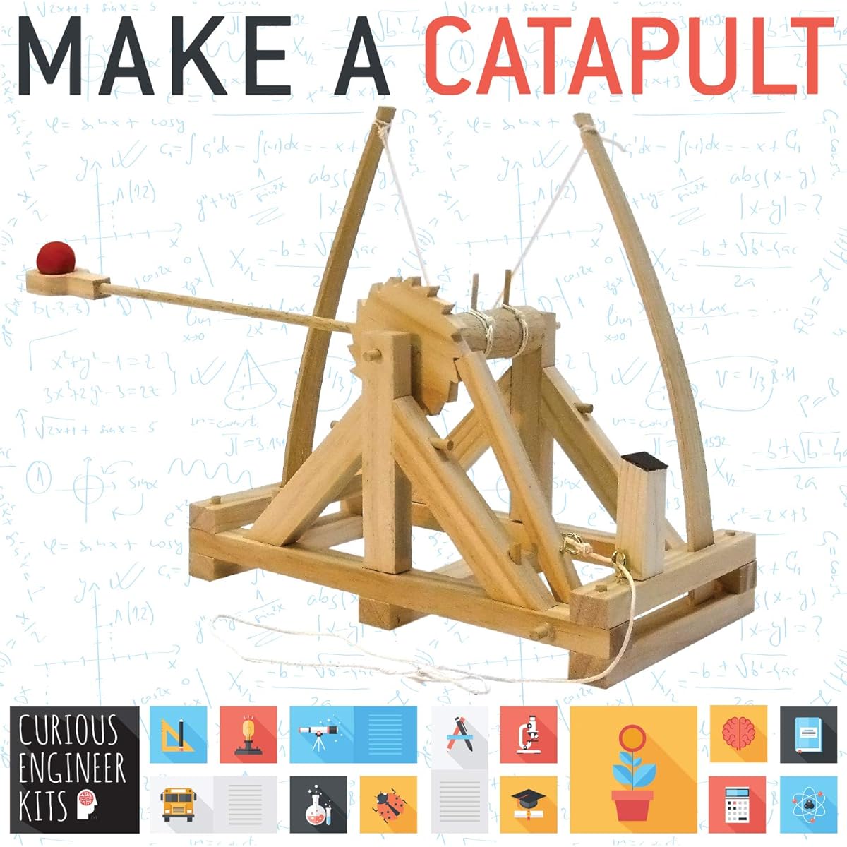 Build a Functional Wooden Catapult Kit | Designed by Leonardo da Vinci | Includes Historical Facts and Simple Instructions | Copernicus Toys Curious Engineer Kit