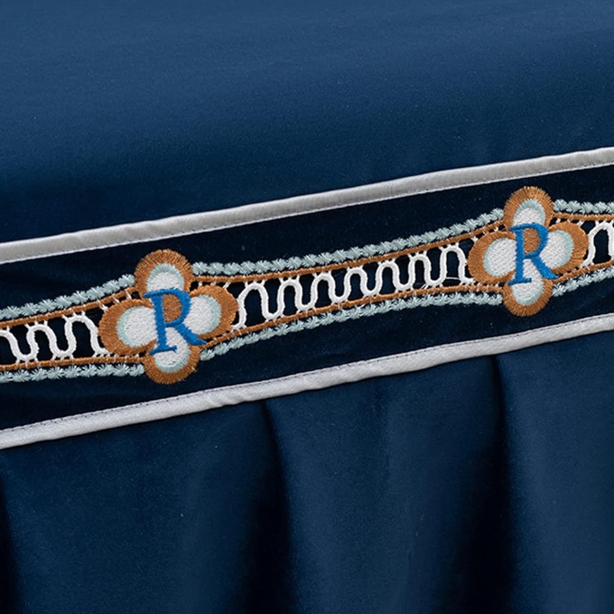 r, full cover, rural style, European style, elegant, floral pattern, embroidery, with frills, piano hanger, light blocking, dustproof, lightweight, stain resistant, convenient, soft, thick, dustproof cover, piano cover, one size fits all, width 148-153cm