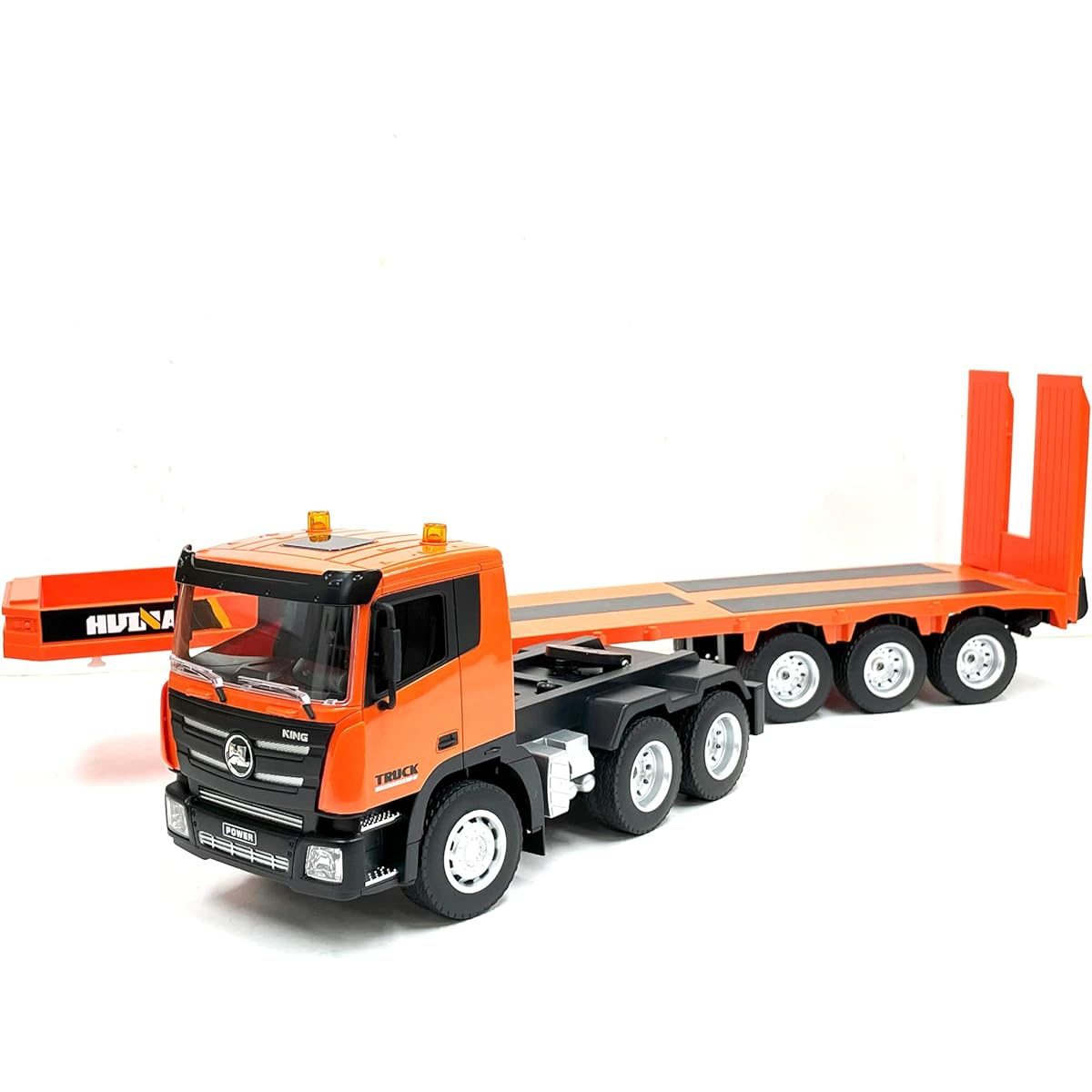 BIG size, total length 715mm, 2.4GHz, 1/24 scale, large heavy equipment transport trailer & power shovel radio control set ☆Safety loader