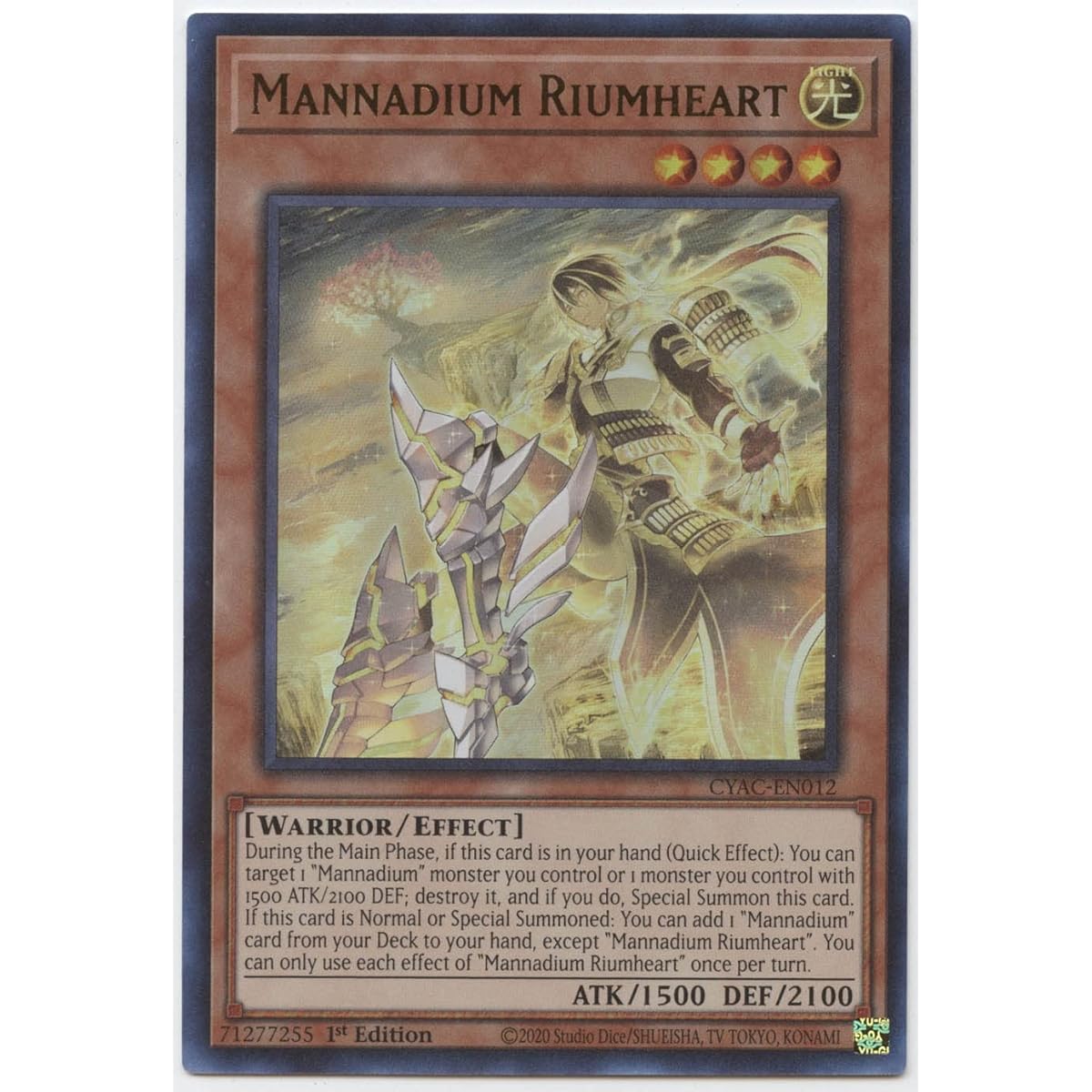 Mannadium Riumheart - CYAC-EN012 - Ultra Rare - 1st Edition